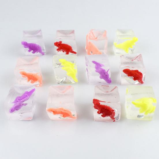 15Pcs Dinosaur Ice Cube Squeeze Toy Anxiety Relieving Clear Cube Sensory Toy Soft Stretchy Transparent Stress Ball Focus Aid Relaxation Tools