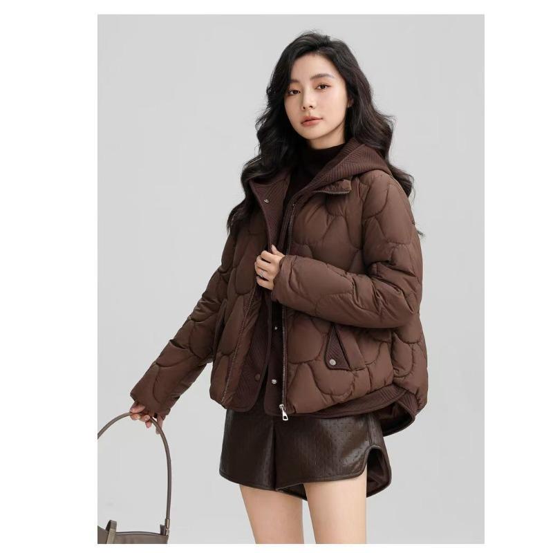 Women S Short Hooded Thick Cotton Padded Coat Loose Fit Winter Ladies Outerwear