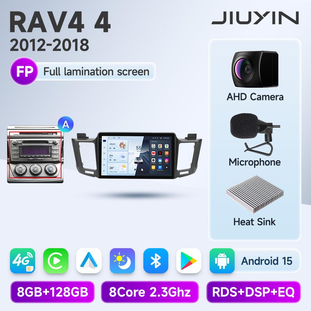 JIUYIN AI Voice Wireless CarPlay Android Auto Radio for Toyota RAV4 RAV 4 2012 - 2018 4G Car Multimedia GPS 2din autoradio
