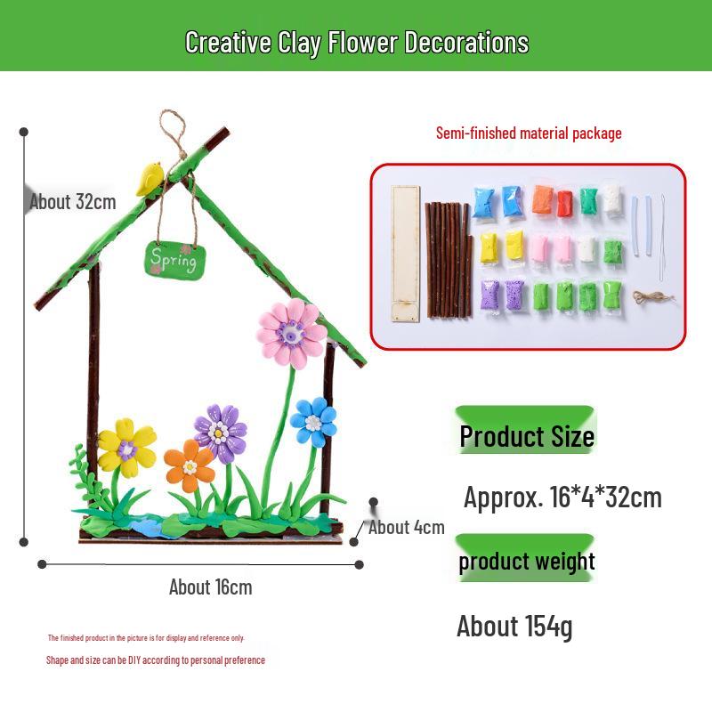 Handmade DIY Clay Flower Ornaments - Creative Educational Crafts for Kids