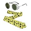 Japanese Anime Figure Role Play Leopard Dots Necktie and Glasses Set for Men and Women Cosplay Party Costume Accessories