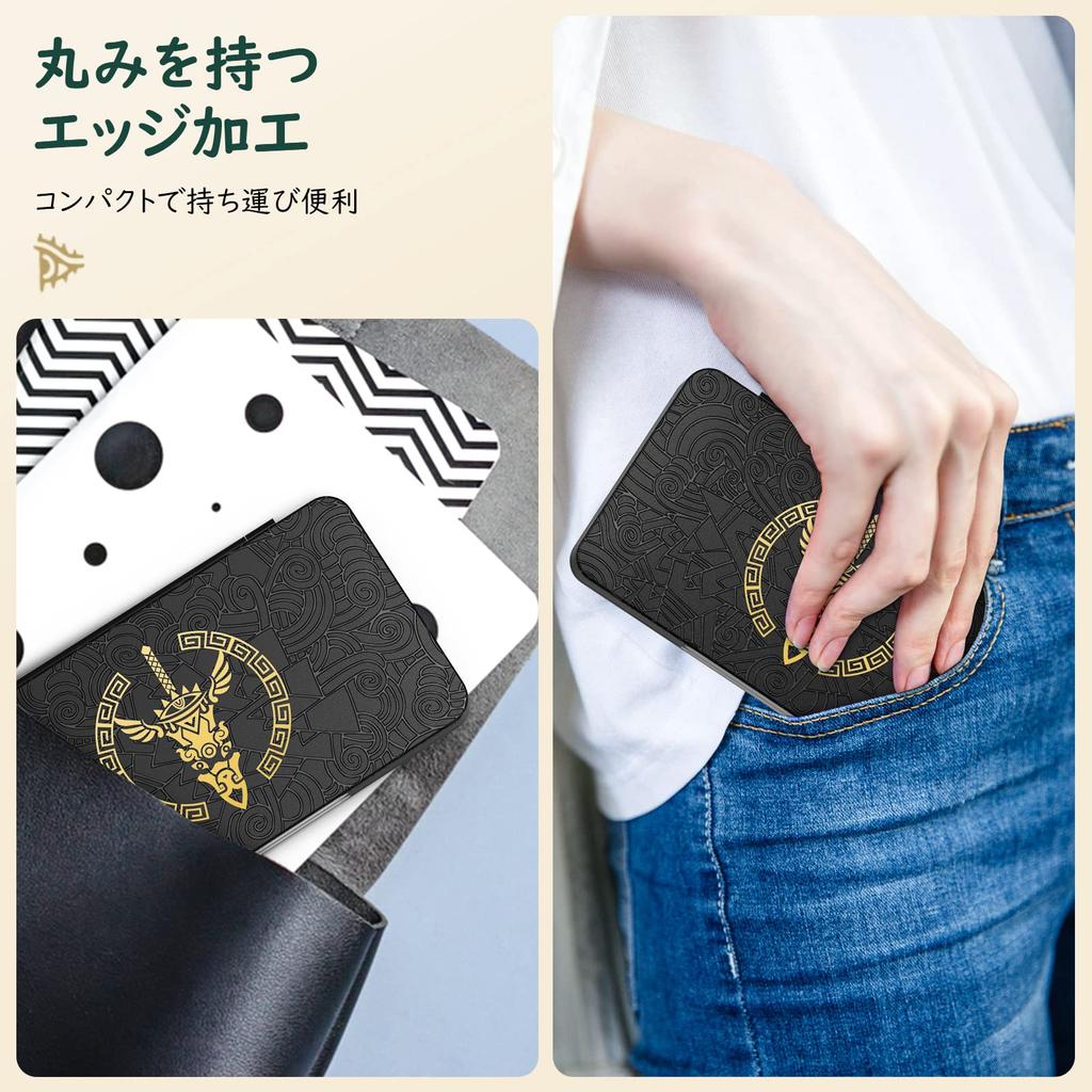 ATiC Switch OLED Model Soft Card Storage Can Store 48 Switch Micro SD Cards Easy To The Legend of Zelda Black Gold 2/ 1/ Lite/ Case, Case, Software/24