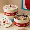 Plastic Multi-Layer Fruit Plate Round Sealed Divided Candy Dessert Dish Large Capacity with Lid Fruit Platter New Year