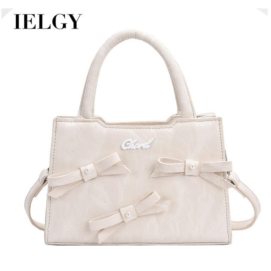 

IELGY women s fashionable bow portable Kelly bag, shoulder messenger bag
