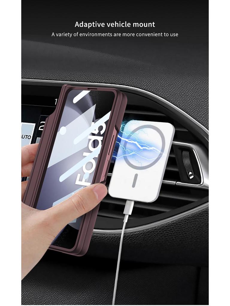Samsung Z Fold 5 Magnetic Wireless Charging Case - Full Coverage, Creative Design, with Stand