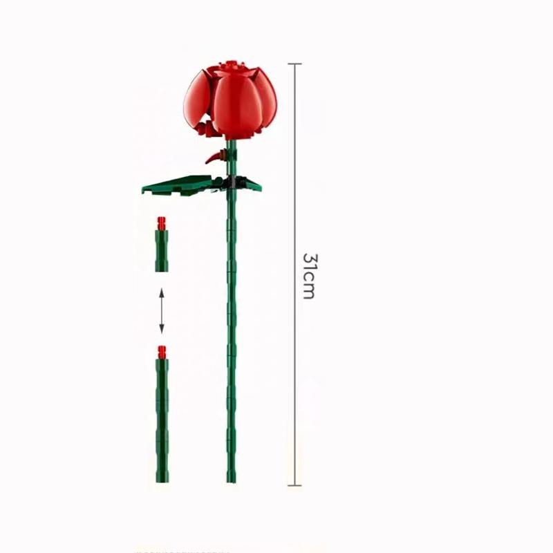 Creative Bouquet Of Roses Construction 10328 Home Decor Plastics Flowers Toys For Girlfriend Birthday Christmas Romantic Gifts