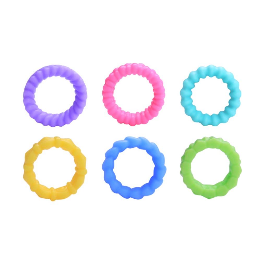 6Pcs Stress Relief Sensory Toy Silicone Anxiety Rings High Quality Fidget Ring  Kids