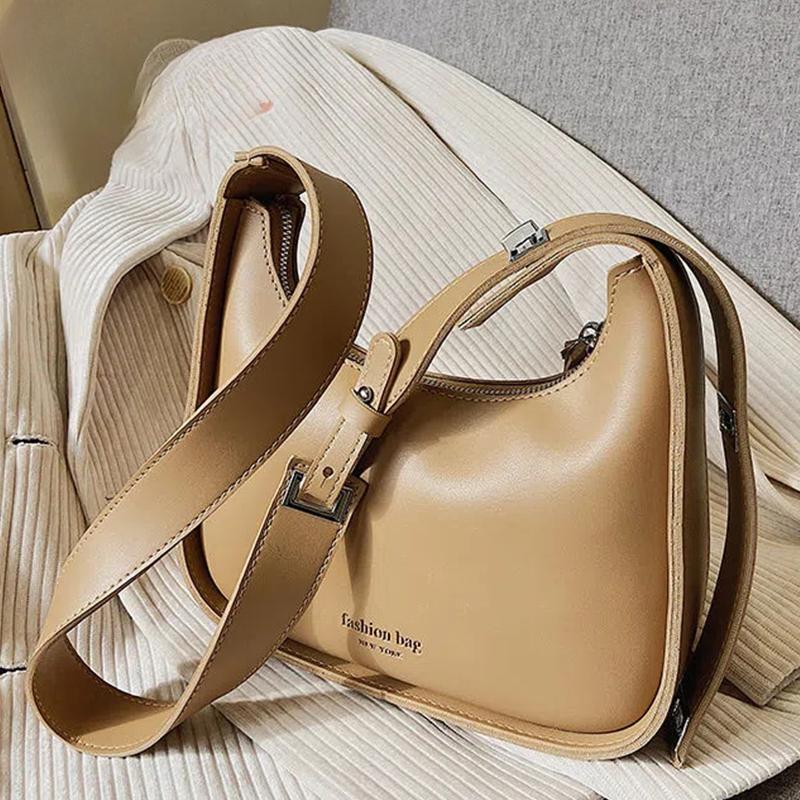 Vintage Halvmåne Skulderveske For Kvinner Mykt Skinn Underarmsveske Ny Crossbody Håndveske Luksusmerker Armhuleveske