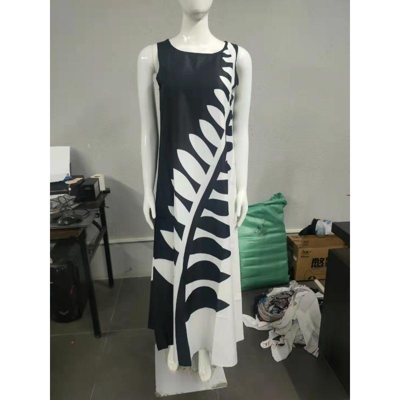 

YYFS Женская мода лето весна принт без рукавов с круглым вырезом повседневные платья XXXXXL