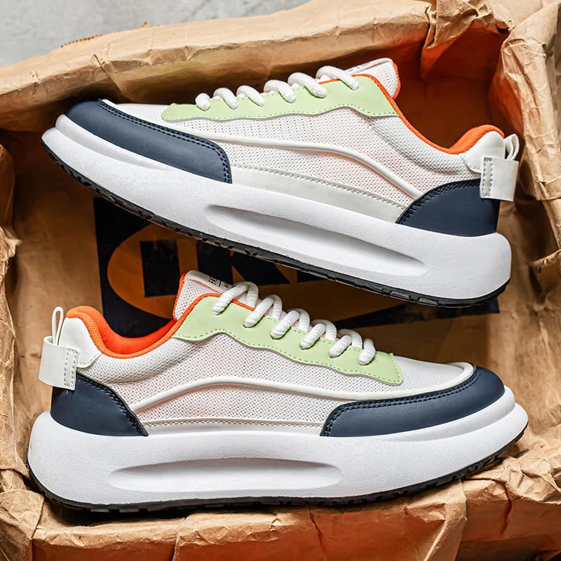 

Summer new heightening casual board shoes mesh ice silk breathable thick sole color matching youth trendy shoes 39