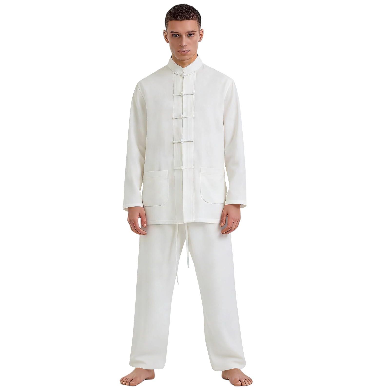 Vīriešu Tai Chi kokvilnas un lina