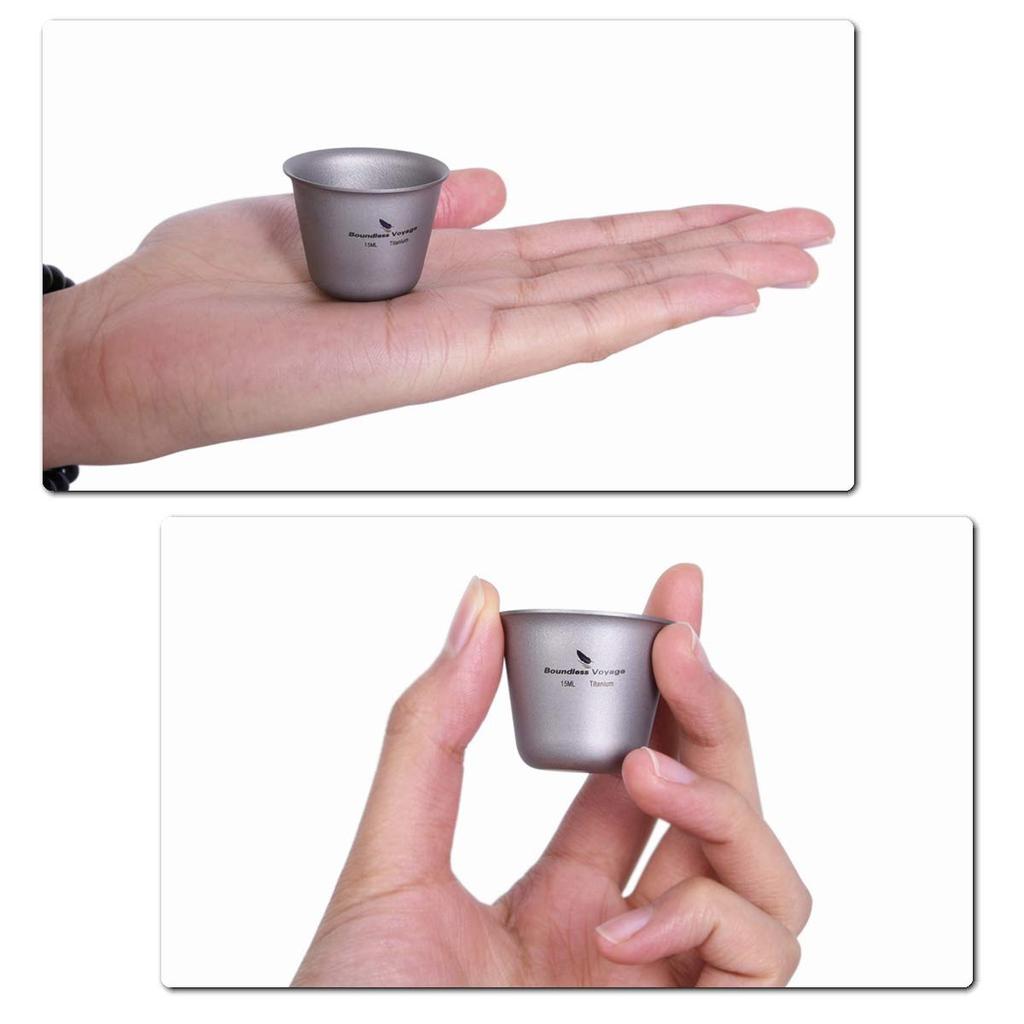 Boundless Voyage 15ml Titanium Mini Whiskey Glass of Ti1595B Cup/Shot (Set 2)