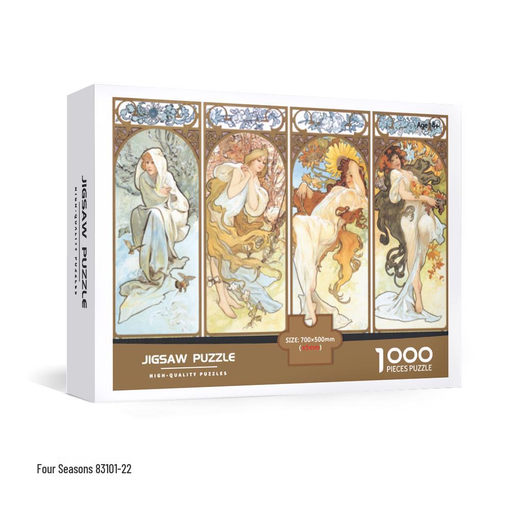 Adult Jigsaw Puzzle - 1000 Pieces, 70x50 CM White Cardboard