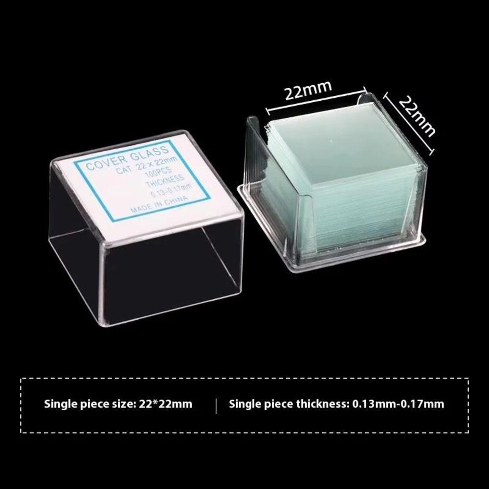 100Pcs Glass Microscope Slides Coverslips Glass Cover Slips  for Biological Specimen Preparation
