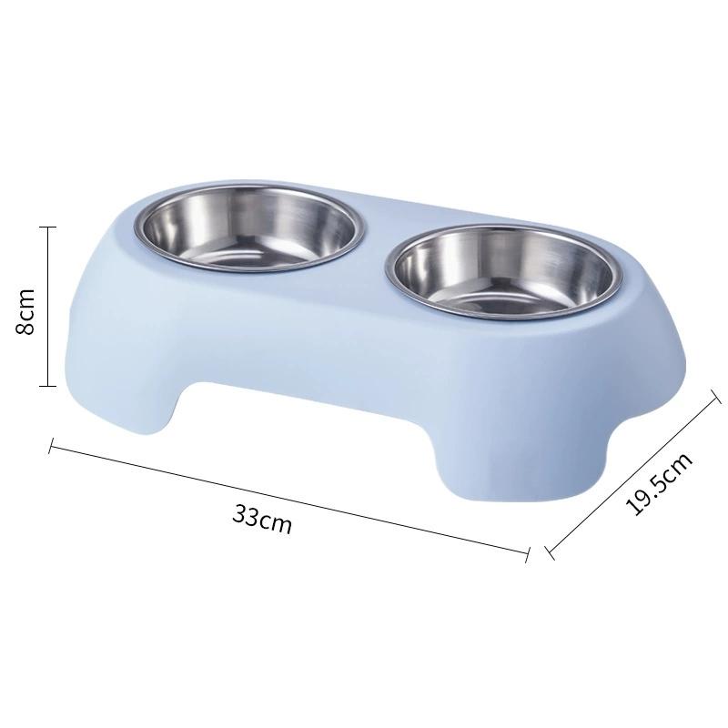 1pc dog bowl pet stainless steel double bowl anti slip and anti knock cat bowl dog large capacity pet bowl