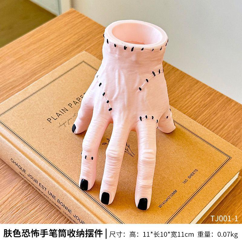 Adams Palm Broken Hand Ornament on Halloween. Garden Decoration Astor's Hand Fleshy Potted Basin Scary Palm Pen Holder Storage