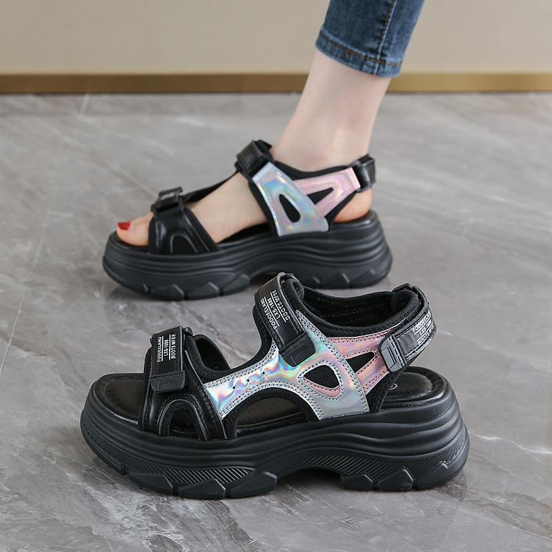 

TUINANLE женские летние мягкие нескользящие сандалии на платформе прочные сандалии женские для отдыха на пляже 39