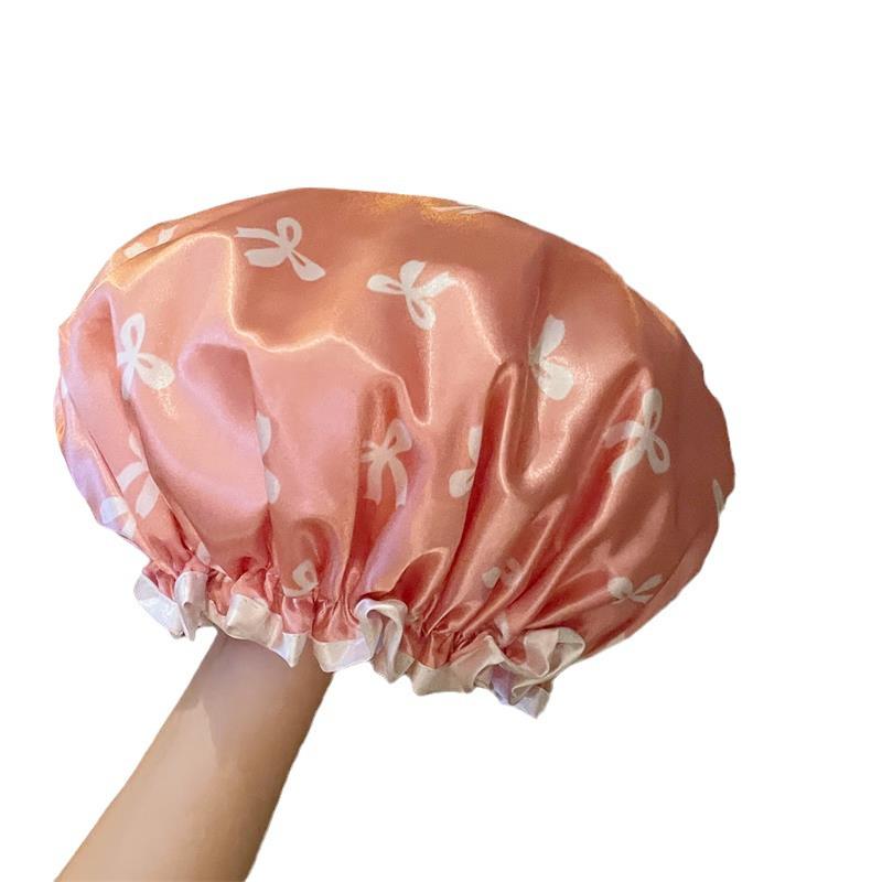 Waterproof Double-Layer Shower Cap for Women - New Style, Dustproof, Kitchen & Makeup Head Cover, Thickened for Adults