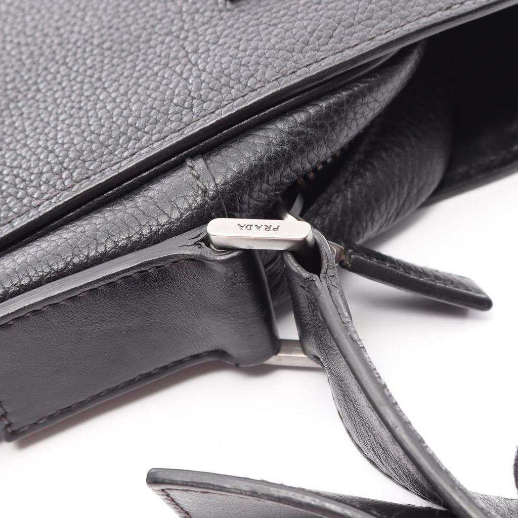 Used PRADA TORO Shoulder Bag 2VD004 Leather Black Used Mens