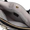 Nylon and cowhide tote bag with twisted hardware