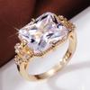 Cao Shi Elegant Zircon Gold-Plated Ring - Women's Fashion Engagement Accessory