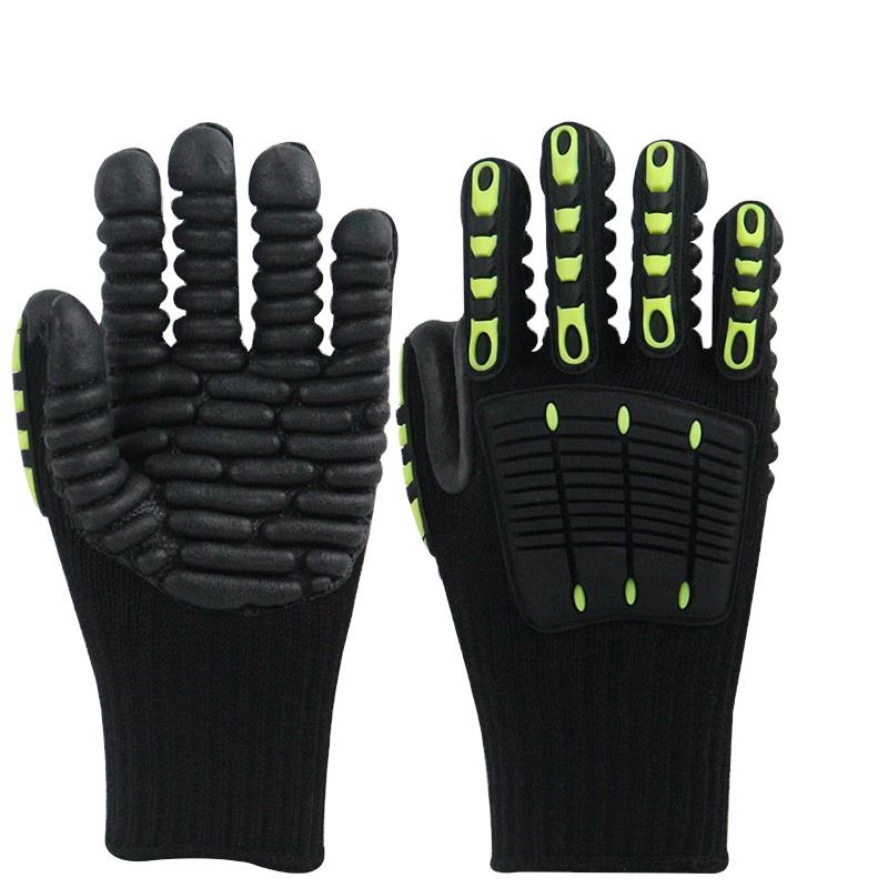 10G TPR Anti-Slip Anti-Impact Protection Anti-Collision Work Gloves for Construction Coal Mine Safety Gloves (Black,Black shock absorbing gloves&M) чёрный