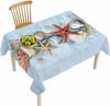 Ocean Starfish Shell Conch Rectangle Tablecloth for Table Decor Blue Gradient Ocean Print Kitchen Dining Table Cloth Party Decor