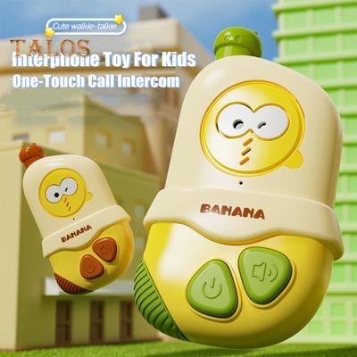 1 Pair Kids Cartoon Banana Intercom 300M Long Range Boys Girls Parent-child Interaction Indoor Outdoor Children Handheld Wireless Interphone Toy