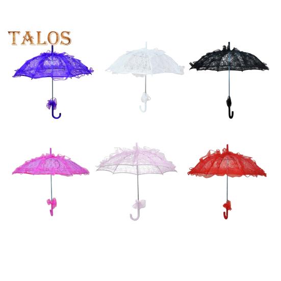 Umbrelă de broderie din dantelă de epocă, mâner lung, umbrelă decorativă ușoară, petrecere de nuntă, dans de mireasă, performanță, umbrelă de soare, recuzită pentru fotografie