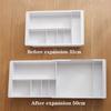 Adjustable Telescopic Drawer Storage Container Plastic Retractable Telescopic Box  Desktop Storage