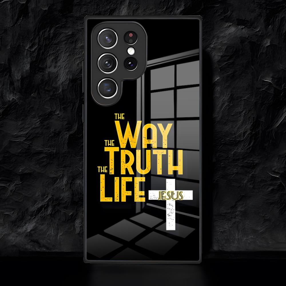 

Christian Jesus The Way Truth Life Phone Case For Samsung S26 S25 Edge Ultra 24 23 22 21 Ultra Plus Fe A55 56 15 4G 5GGlass Cove Galaxy S24 Plus