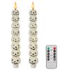 Set of 1 Pumpkin Halloween Flameless Taper Candle with Remote Flickering LED Candlestick Battery Powered for Seasonal Home Party