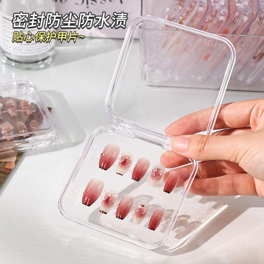 Multi-functional Press-On Nail Display Case Dust-proof Badge Storage Box  Collectible