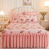 Winter Soft Smooth Velvet Thicken Bedspread High Grade King Queen Size Coral Fleece Quilted Bed Skirt Not Including Pillowcase