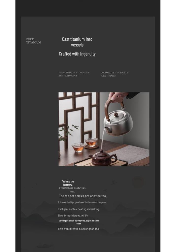 Portable Pure Titanium Kettle Teapot for Brewing and Boiling
