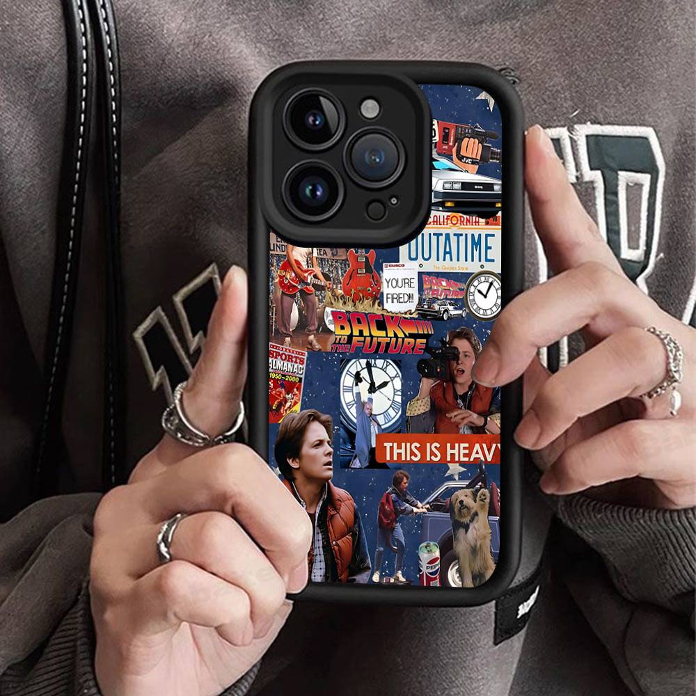 Movie Back To The Future For iPhone 17 Pro Max 16 15 14 13 12 11 Plus Black Soft Phone Cover