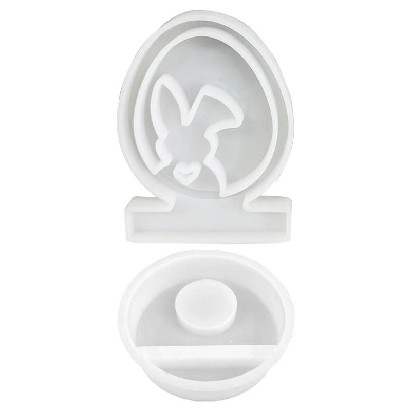 Easter Rabbit Silicone Moulds Eggs Rabbit Candle Holder Epoxy Resin Casting Moulds for Candle Holder DIY Home Decoration