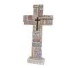 Cross Resin Figurine Ornament Creative Home Decor Sculpture for Garden Patio Christian Gift Handmade Vintage Tabletop Art Craft