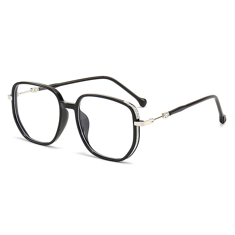 Anti-Blue Light Square Metal Glitter Frame Reading Glasses Gafas Women  Optical Eyewear Anti-Blue Light Mirror