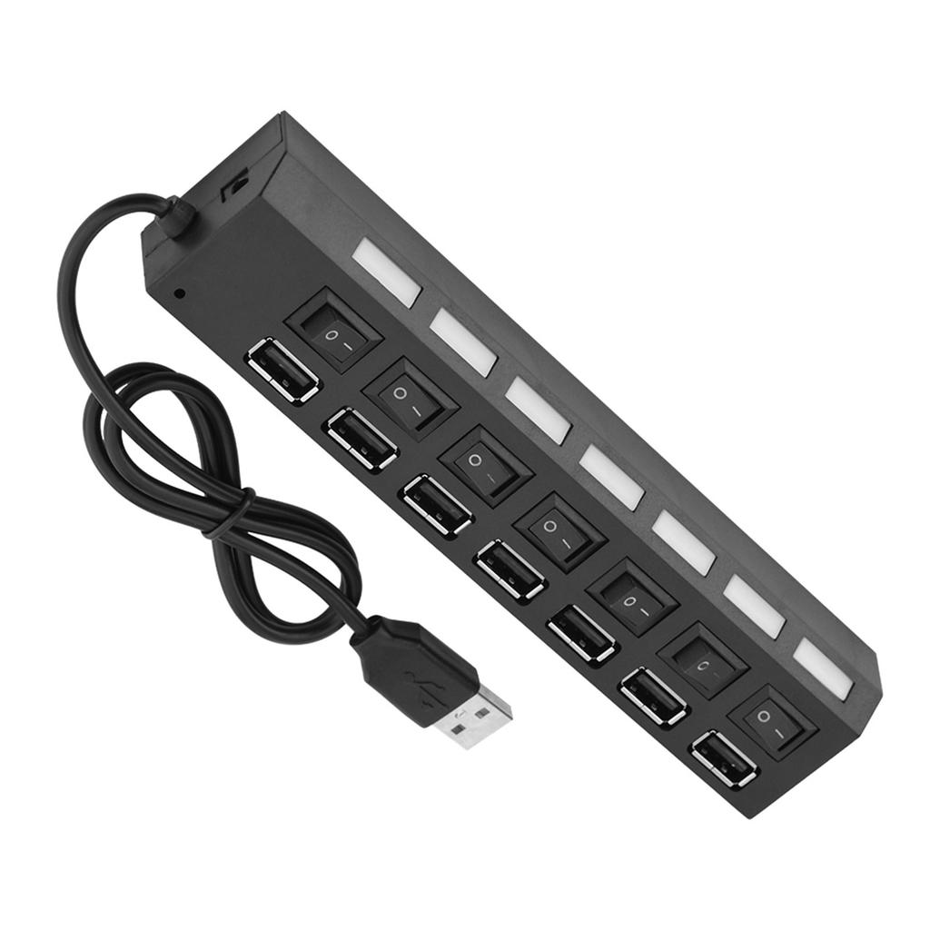 480 Mbit/s 7-Port USB-Hub Konfliktfrei Plug & Play 7-Port USB 2.0 Hub für Maus Drucker Scanner