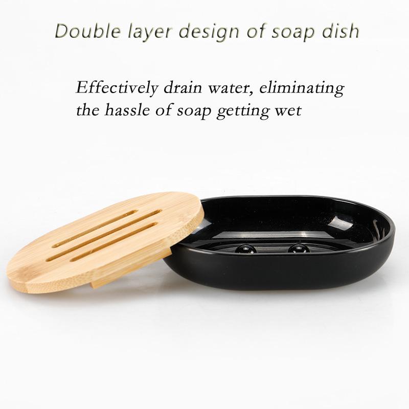 Fashionable Bathroom Bamboo and Wood Kit Nordic Toilet Supplies Bathroom Supplies Storage Set Bathroom Four Piece Set