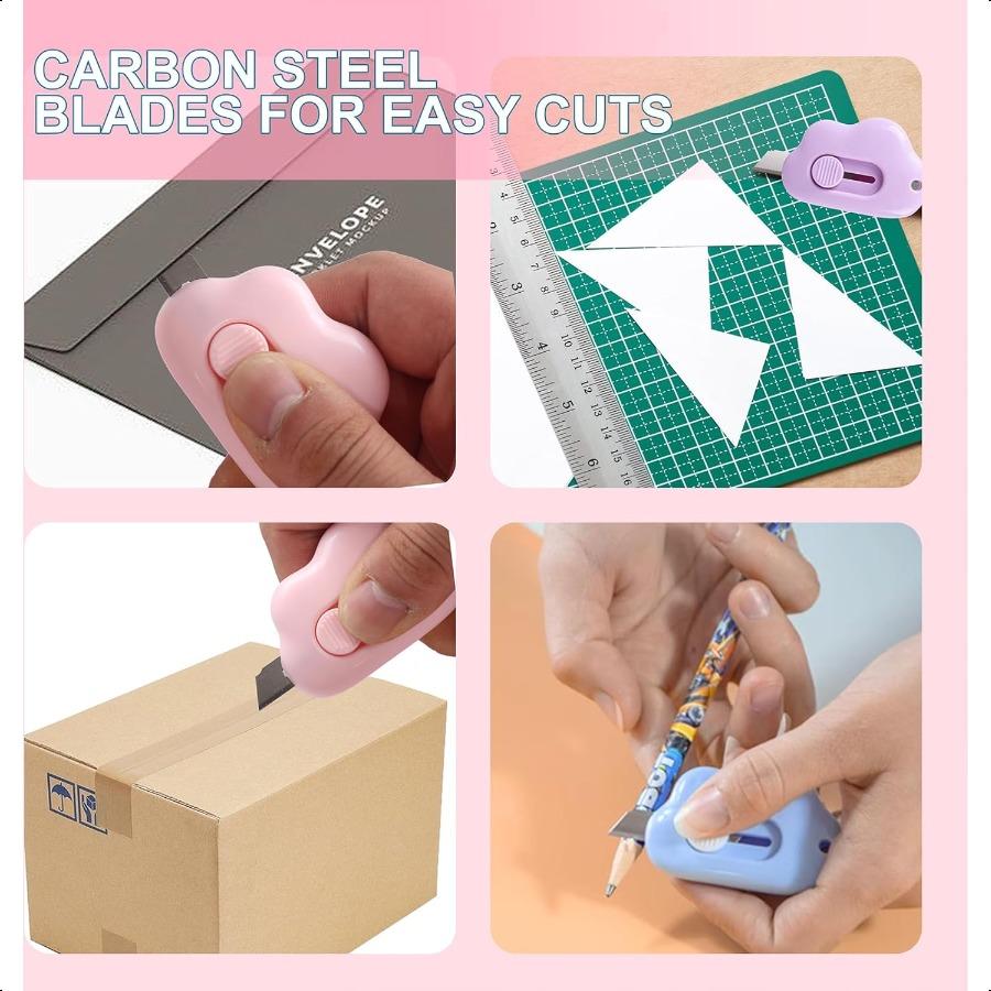 6-teiliges Mini-Boxmesser Wolken-Boxmesser Brieföffner Kartonöffner Geeignet für Büro, Zuhause, Schule, Schreibwaren, DIY-Basteln;