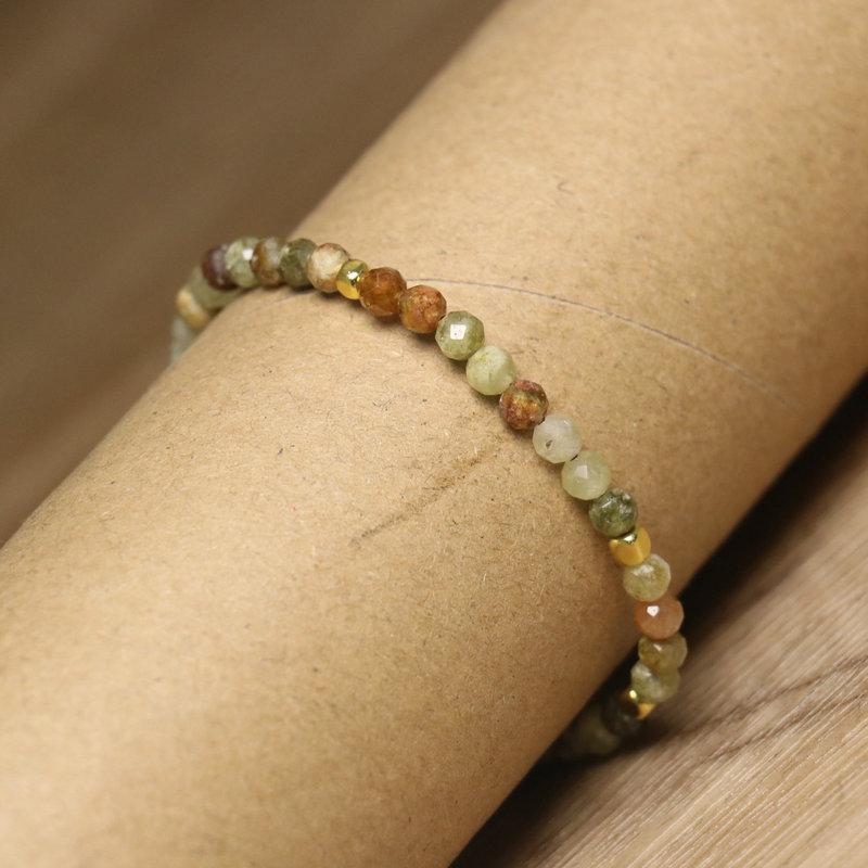 Fancy Jasper Faceted Bead Bracelet – Gold Accent Adjustable Boho Jewelry, Earthy Calm Gift for Women