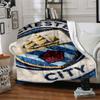 Manchester Crest Blankets Flannel Printed Breathable Warm Throw Blanket for Home Office Bedspreads 0708a10