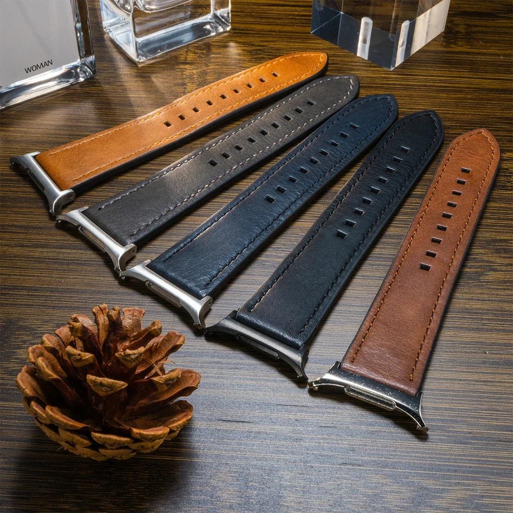 No Gaps Leather Strap for Samsung Galaxy Watch Ultra 47mm Wristband Bracelet for Galaxy Watch 7 Ultra 47mm Quick Business Band