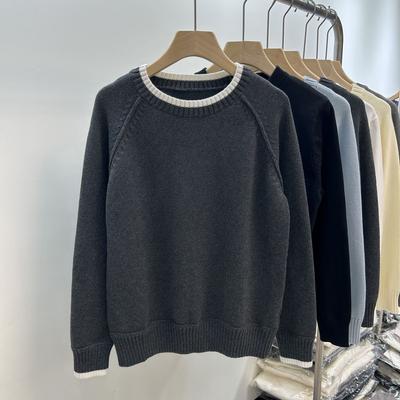 Suéter Plus Size Feminino Gola Careca Estilo Coreano Solto Oversized Outono Inverno Tricotado Manga Longa Pulôver
