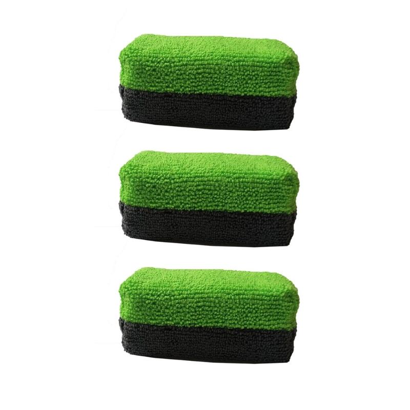 Pack Of 3 Microfiber Applicators High Absorbency & Reusable Designs Double  Sided Microfiber Sponges set for Car Coating