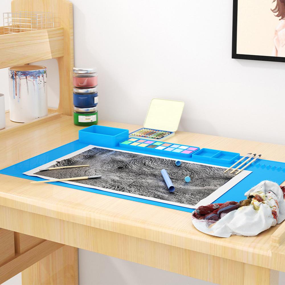 Universal Painting Mat Smooth Surface Convenient Silicone Child Painting Pad  Reusable Graffiti Pad School Supply