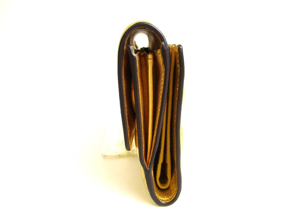 Authentic FENDI Zucca Gold Leather Bifold Wallet Conpact Wallet #9708  Refurbished