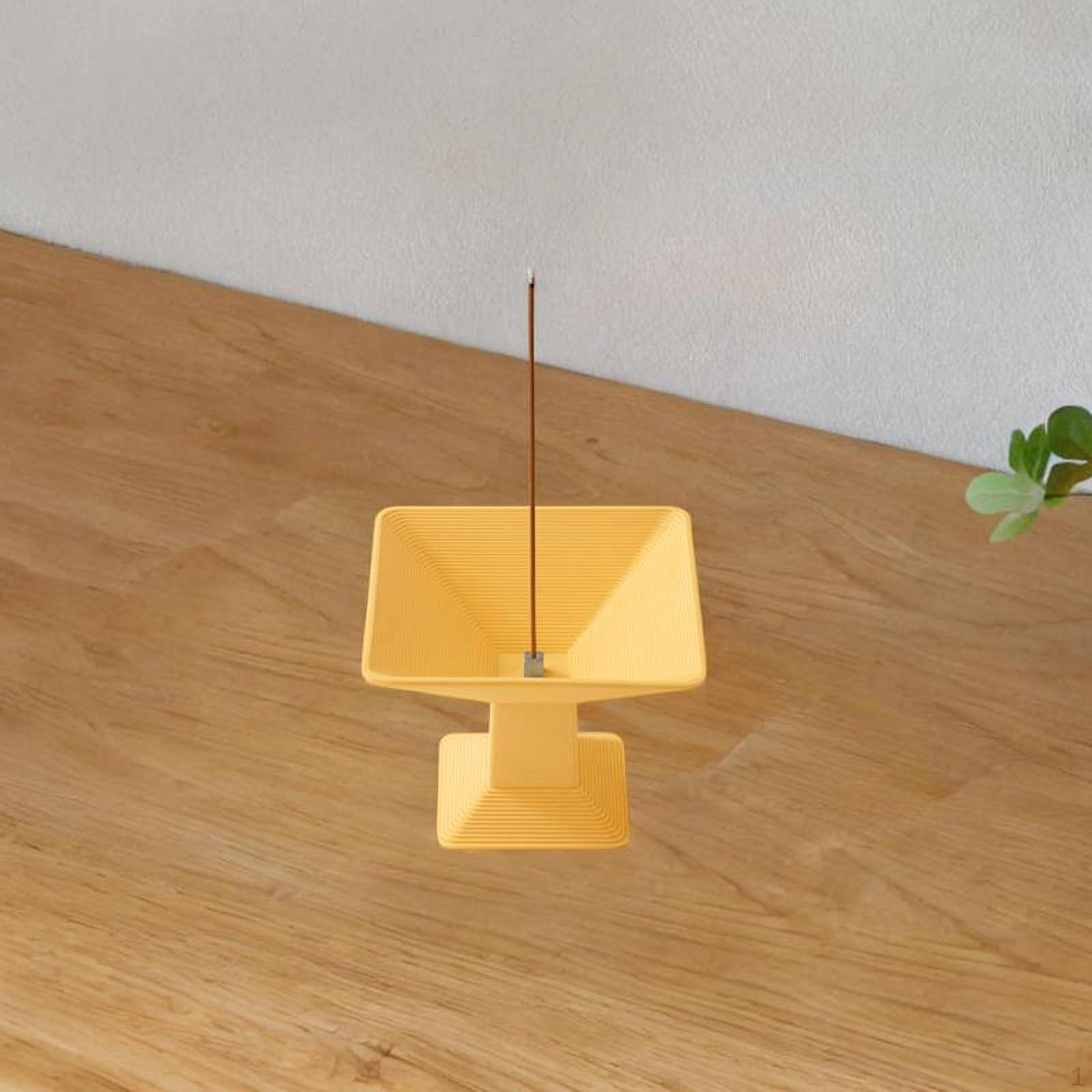 

Incense Burner Stick Holder Bowl Creative Multifunction High Foot Tray Stand for Tabletop жовтий
